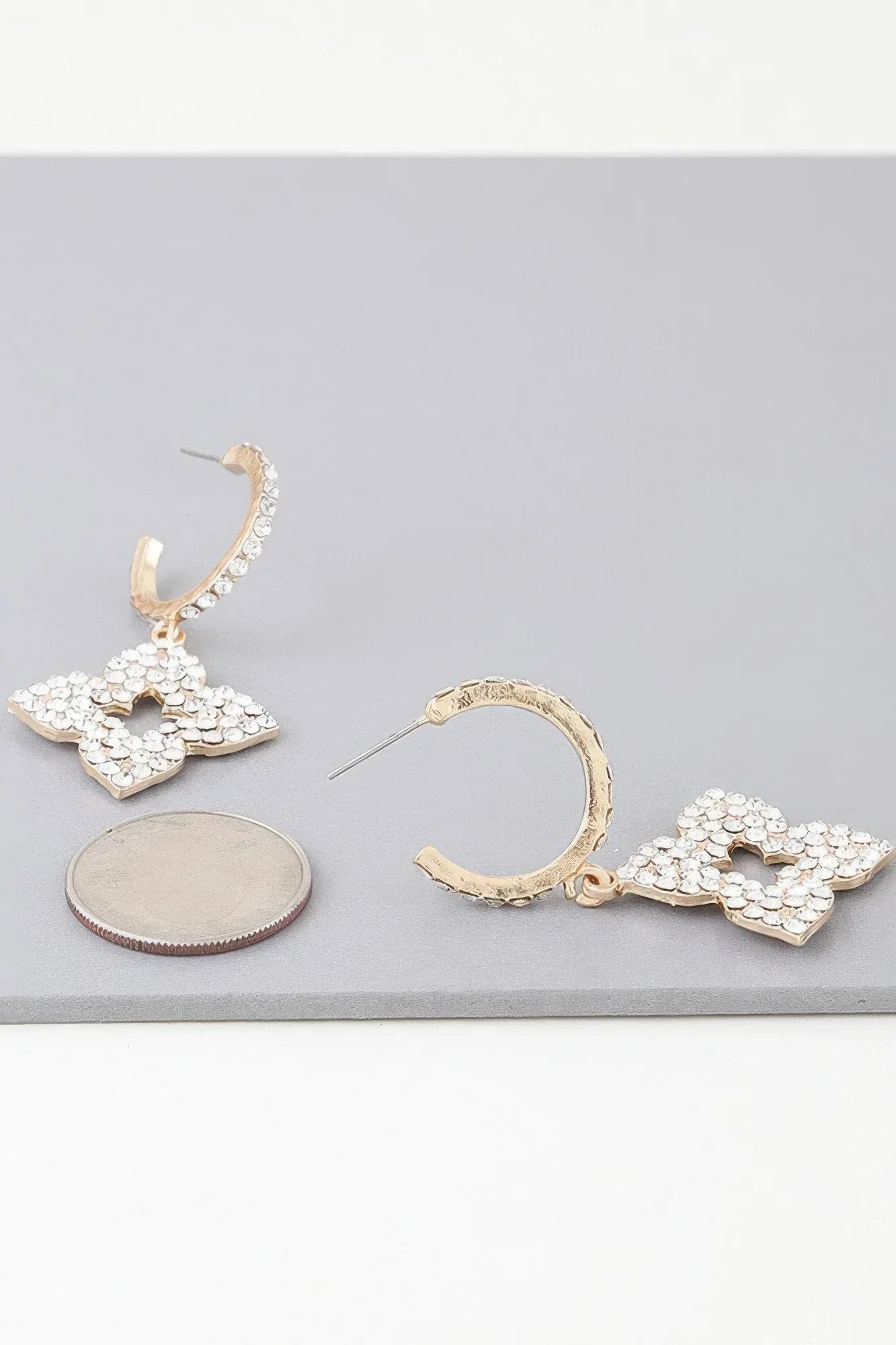 Bejeweled Flower Earrings Secondary image