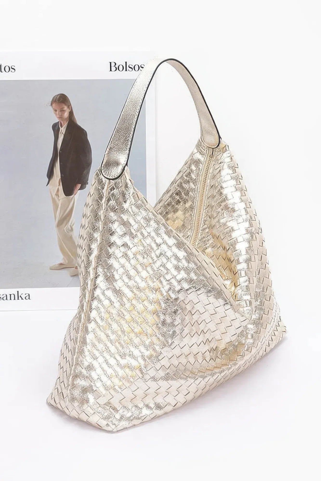 Metallic Braided Tote Bag Secondary image