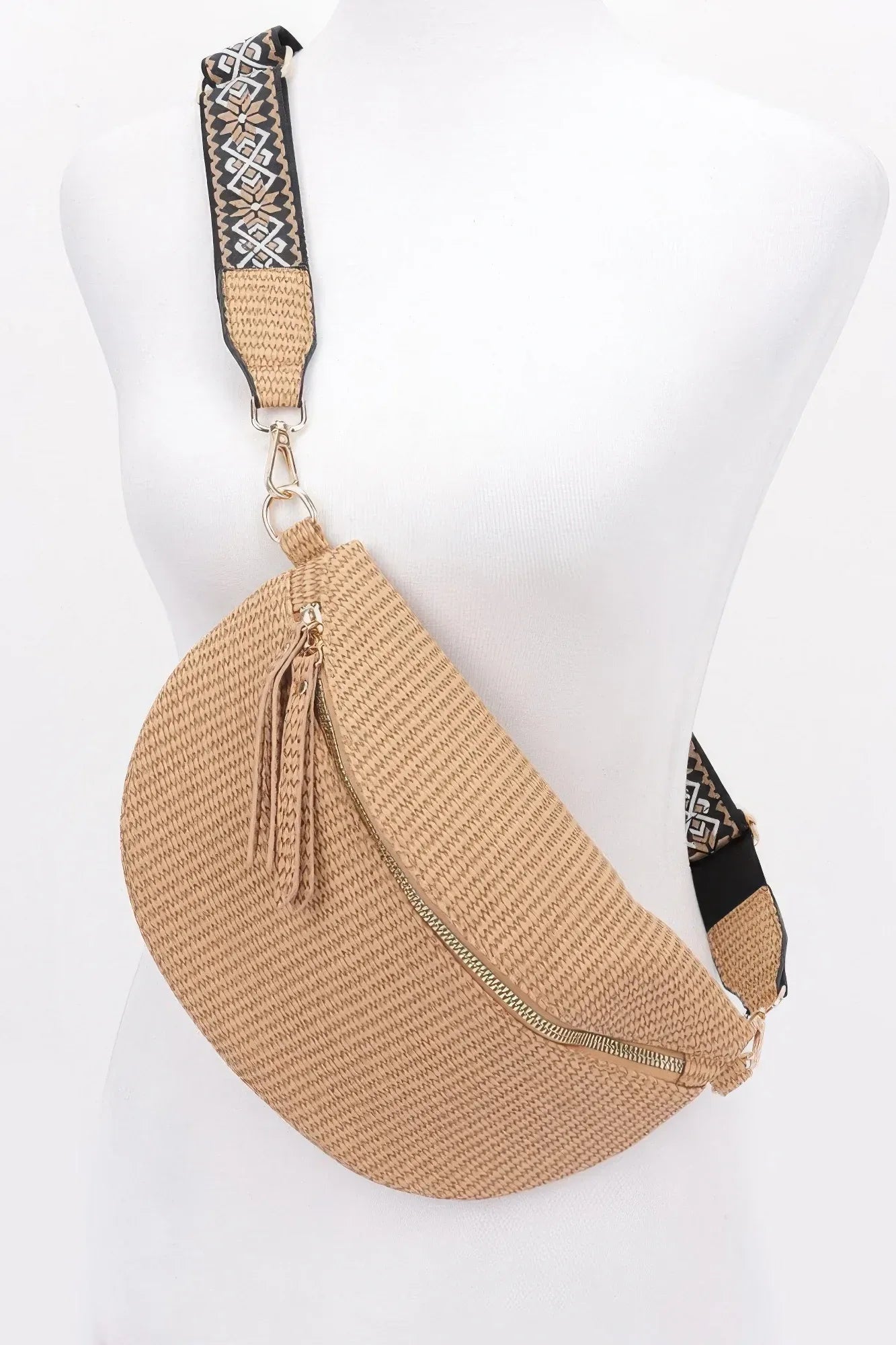 Faux Leather Fanny Pack W/ Multi Color Strap | Mixtshop LLC Main image