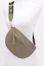 Faux Leather Fanny Pack W/ Multi Color Strap | Mixtshop LLC