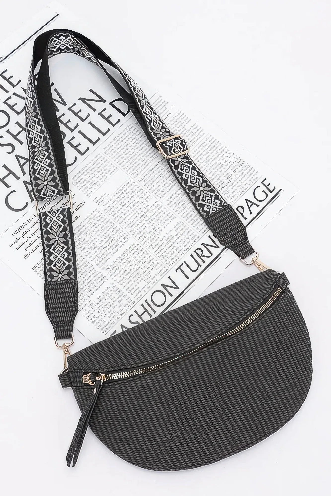 Faux Leather Fanny Pack W/ Multi Color Strap | Mixtshop LLC