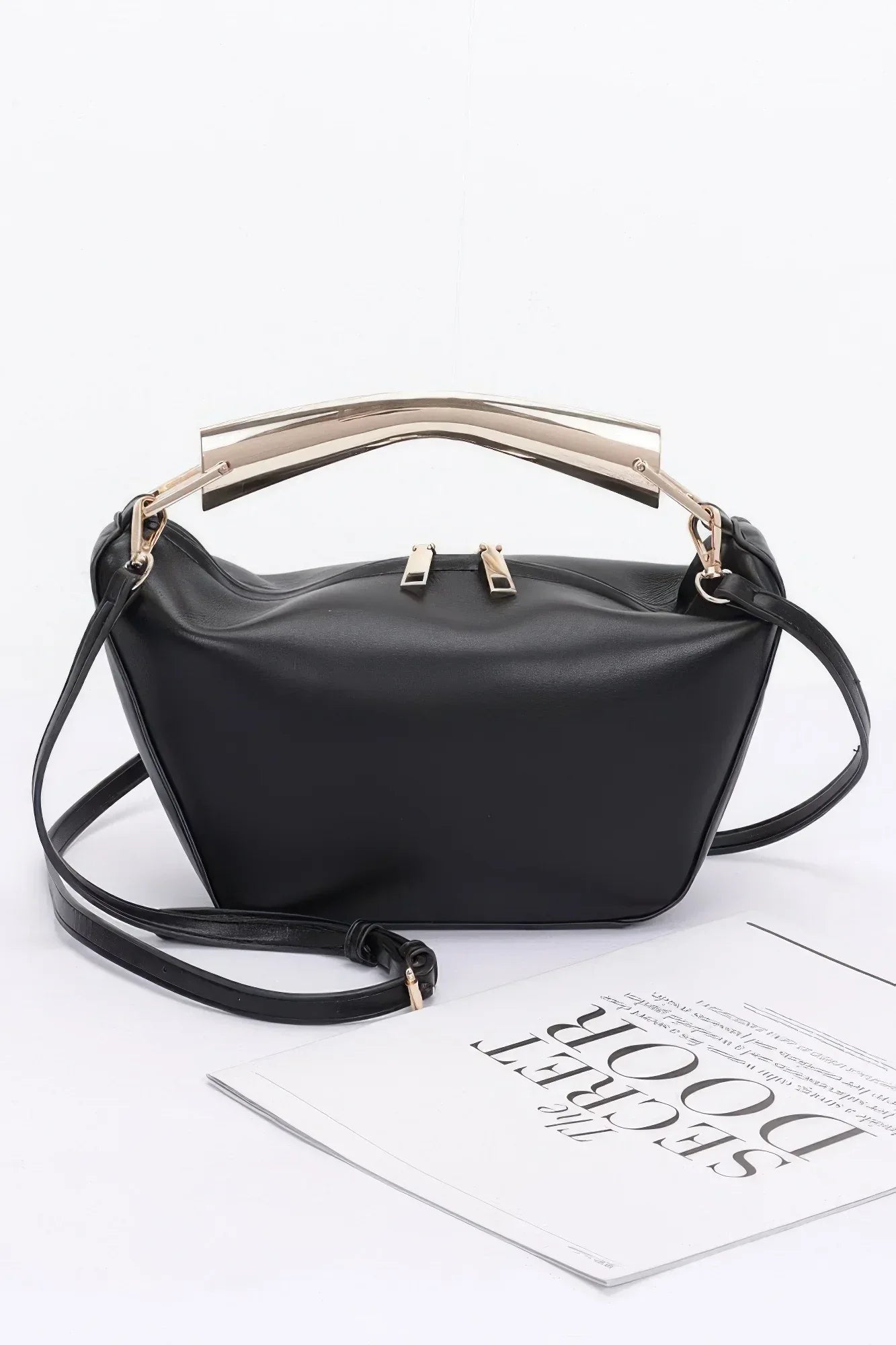 Faux Leather Metal Handle Bag | Mixtshop LLC