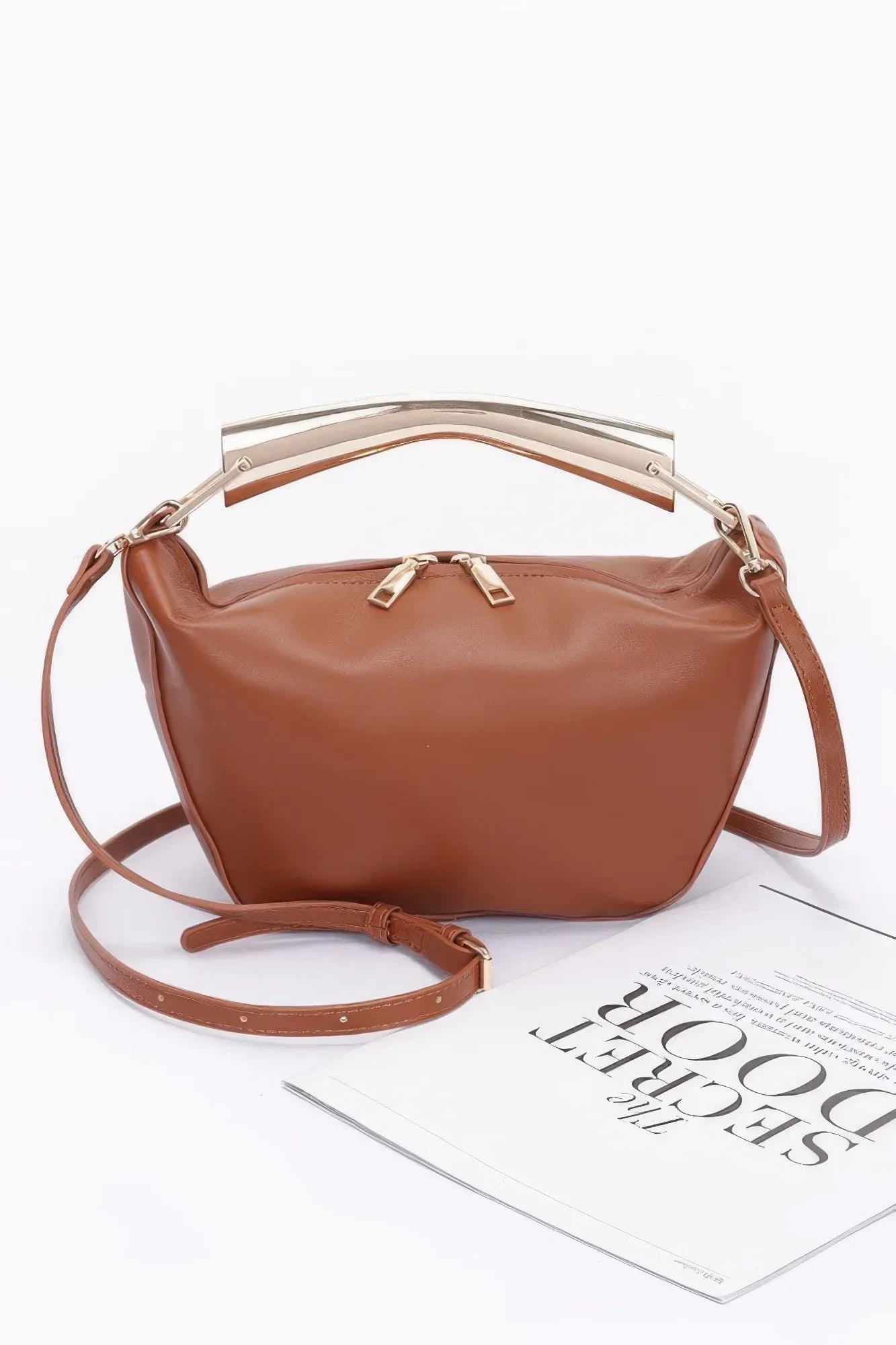 Faux Leather Metal Handle Bag | Mixtshop LLC