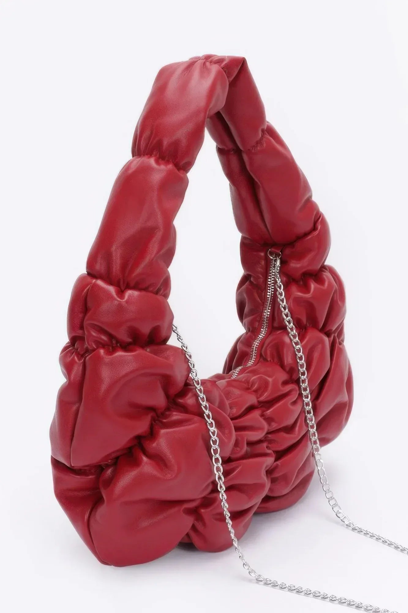 Pleated Faux Leather Shoulder Bag | Mixtshop LLC Main image
