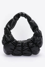 Pleated Faux Leather Shoulder Bag | Mixtshop LLC