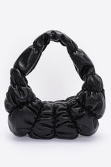 Pleated Faux Leather Shoulder Bag | Mixtshop LLC