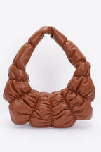 Pleated Faux Leather Shoulder Bag | Mixtshop LLC