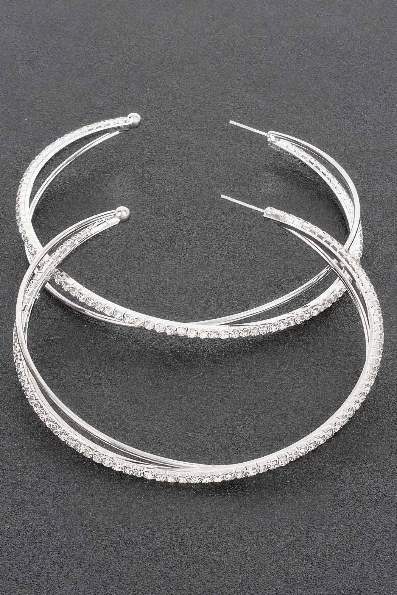 Rhinestone Hoop Earring | Mixtshop LLC Main image
