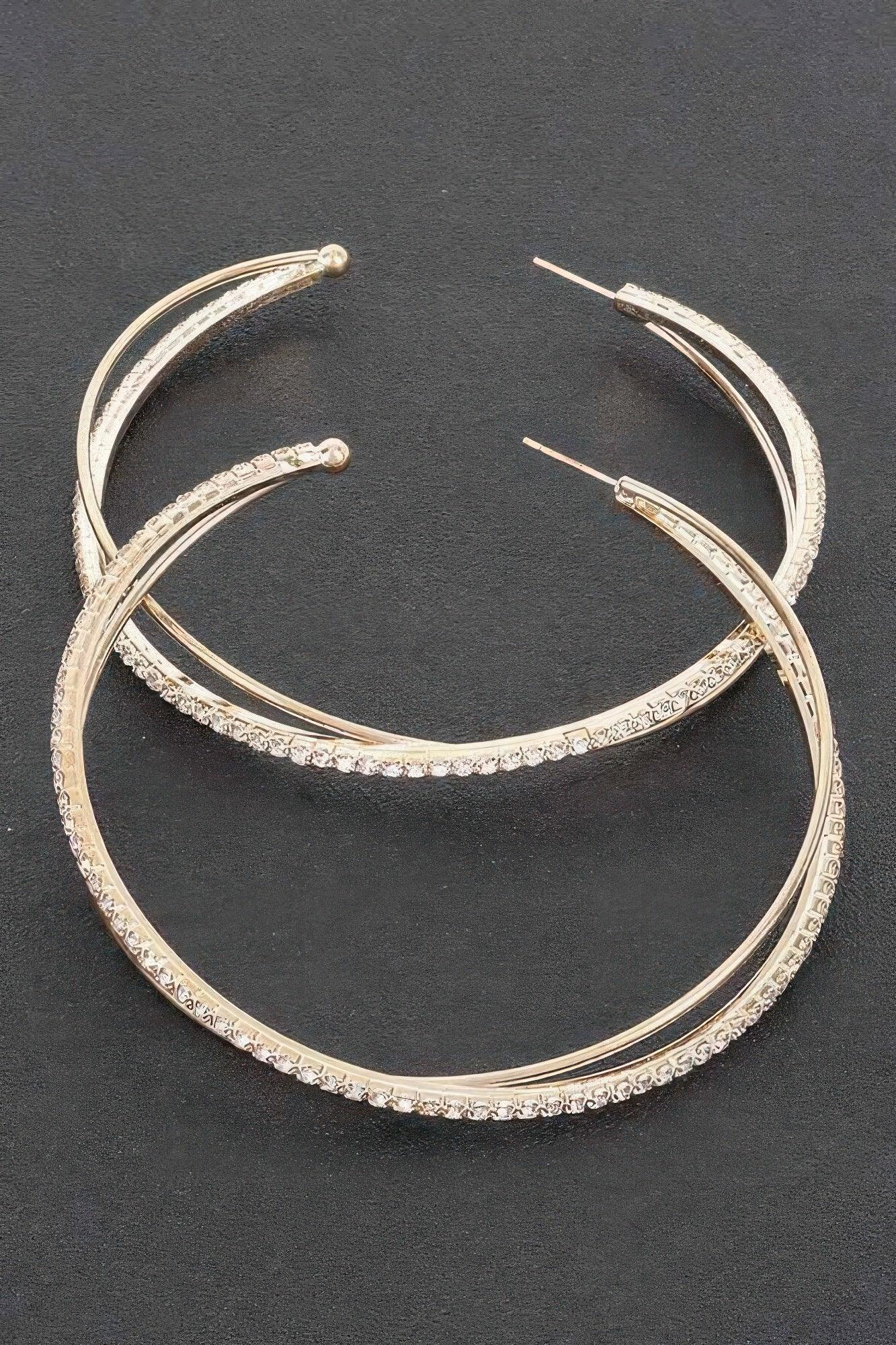 Rhinestone Hoop Earring | Mixtshop LLC