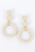 Round Faux Straw Earring | Mixtshop LLC