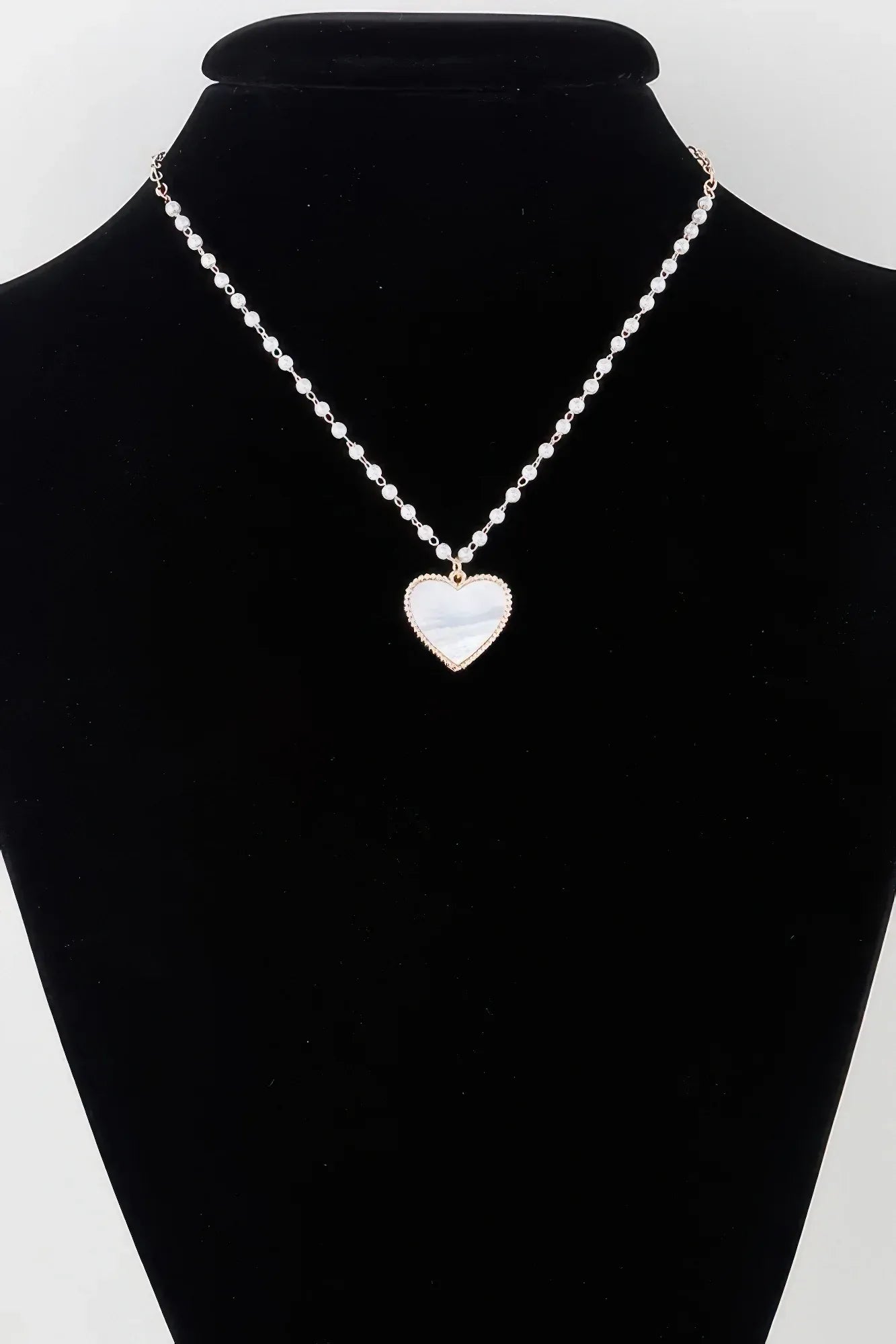 Pearled Marble Heart Necklace | Mixtshop LLC Main image