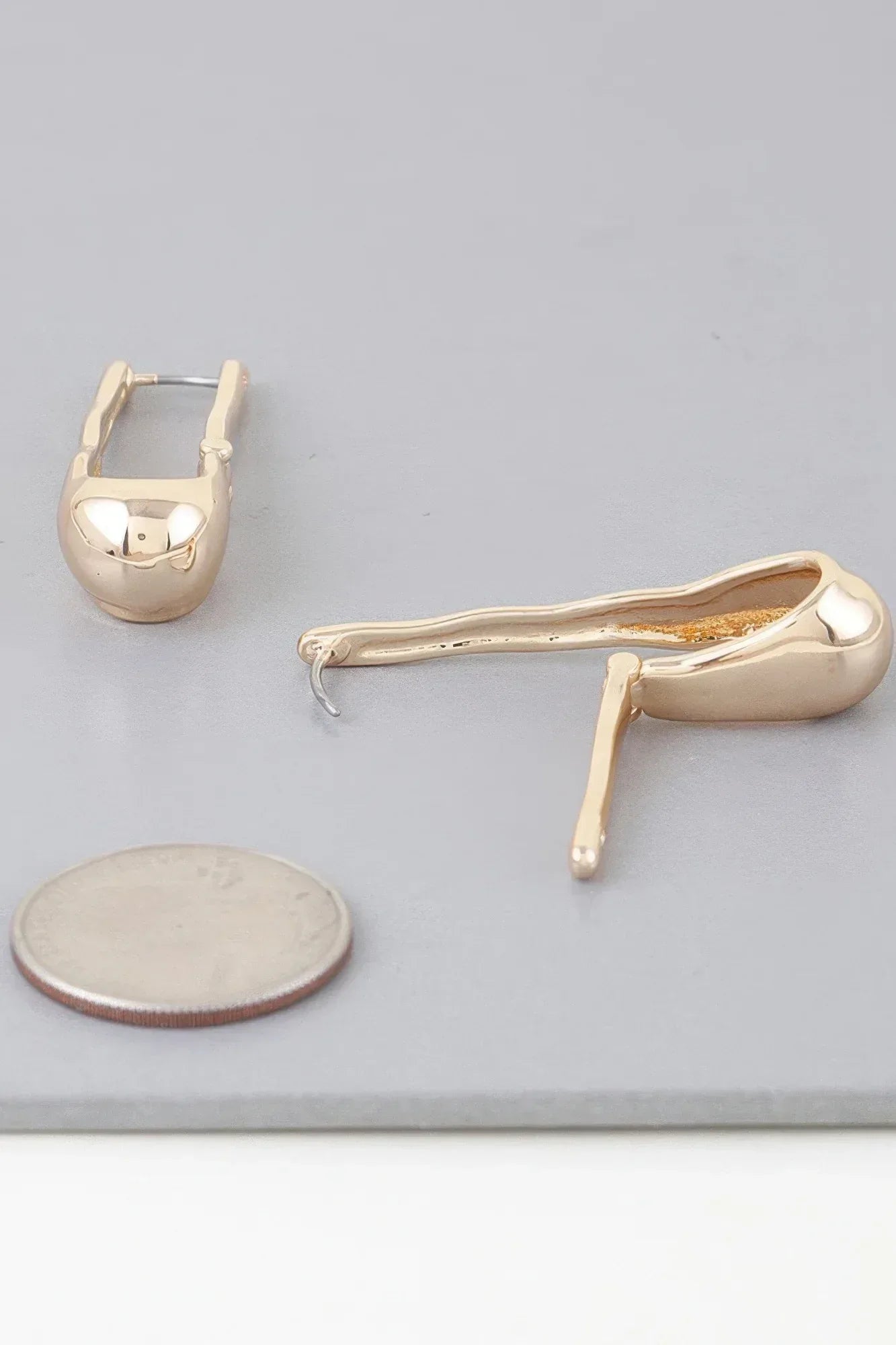 Shiny Melt Hoop Earrings Secondary image