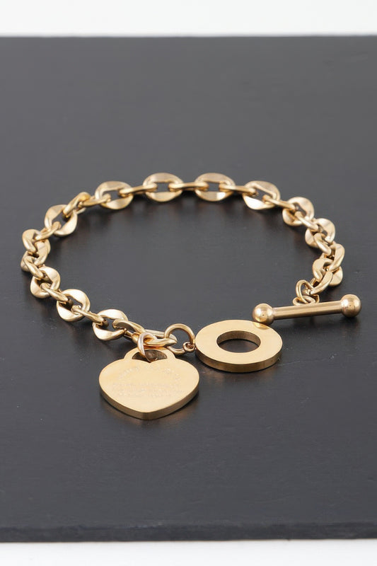Heart Lock Pendant Toggle Bracelet | Mixtshop LLC