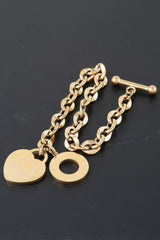 Heart Lock Pendant Toggle Bracelet | Mixtshop LLC
