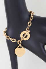Heart Lock Pendant Toggle Bracelet | Mixtshop LLC