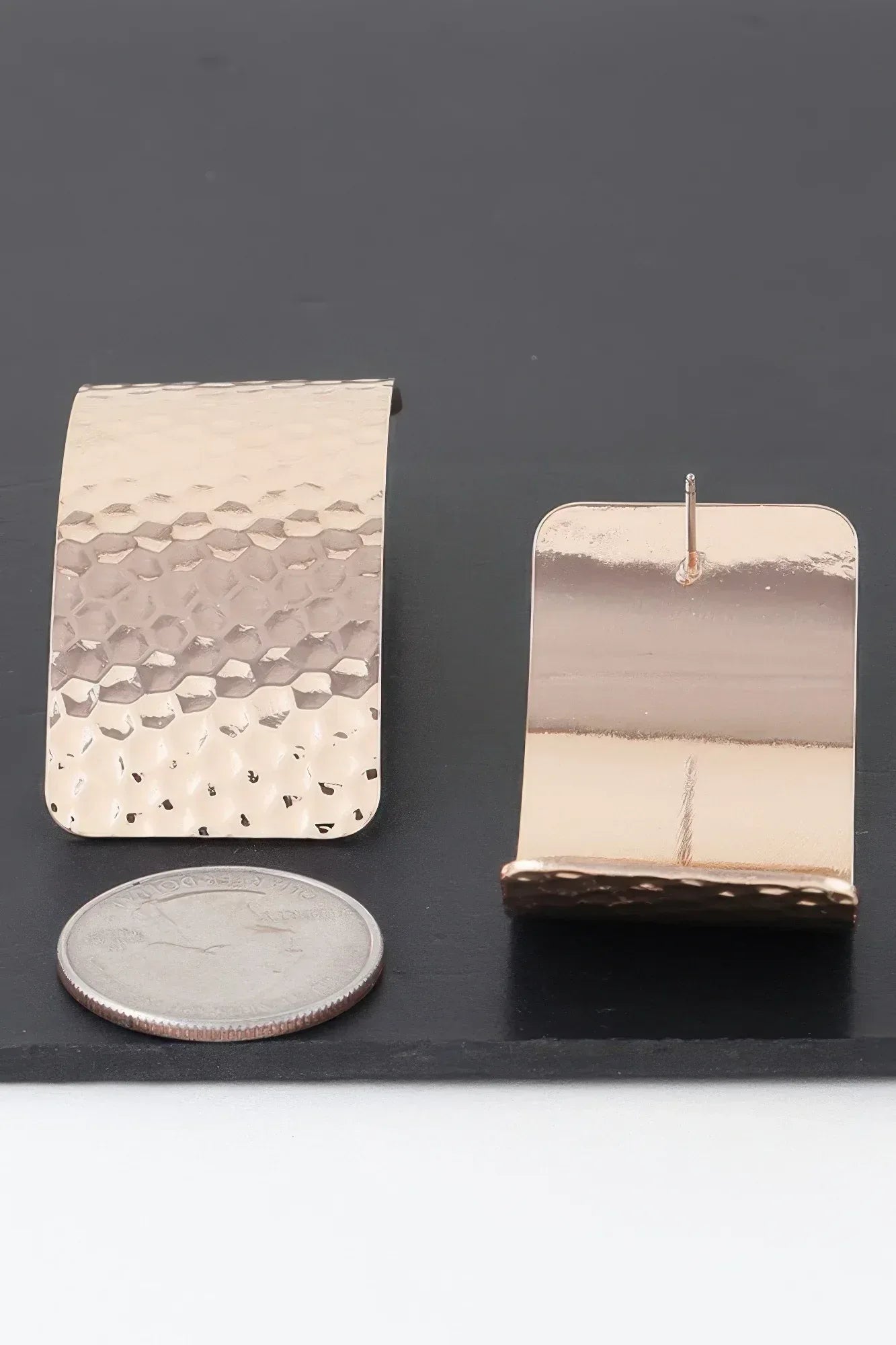 Indented Curved Plate Earrings | Mixtshop LLC Main image