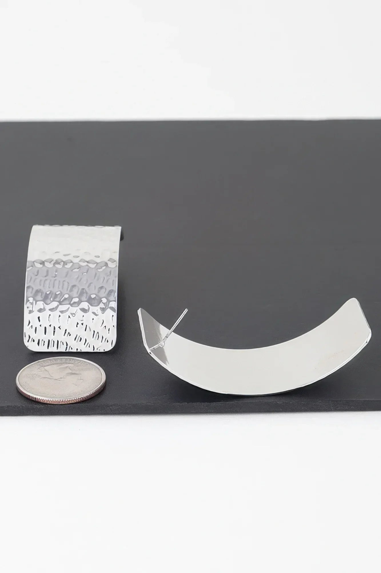 Indented Curved Plate Earrings | Mixtshop LLC