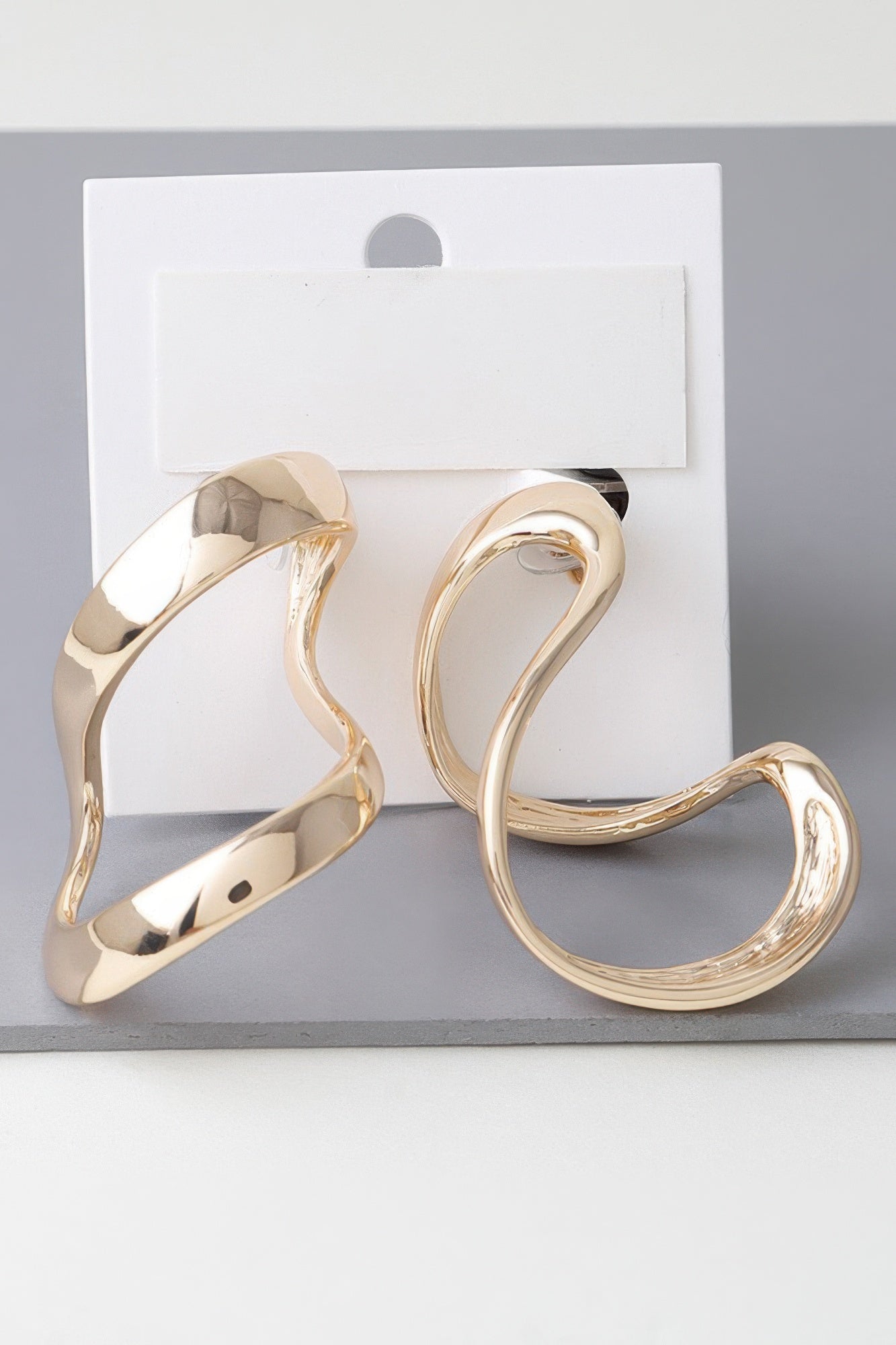 Abstract Shiny Bend Earrings | Mixtshop LLC Main image