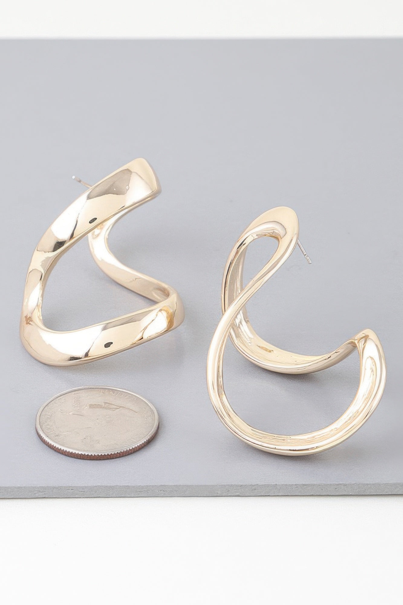 Abstract Shiny Bend Earrings Secondary image