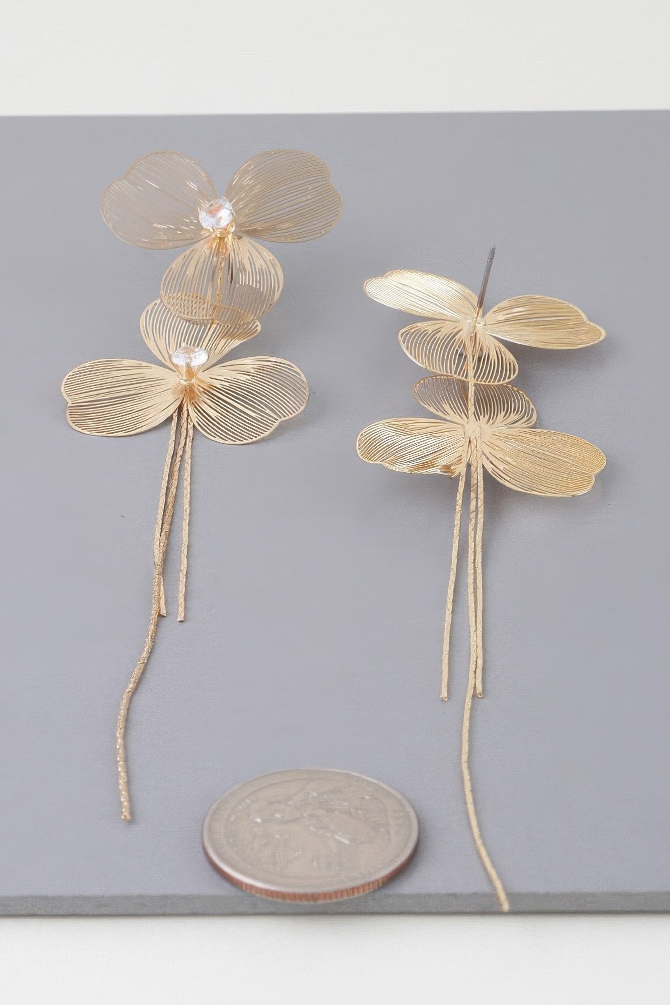 Double Jewel Flower Drop Earrings | Mixtshop LLC