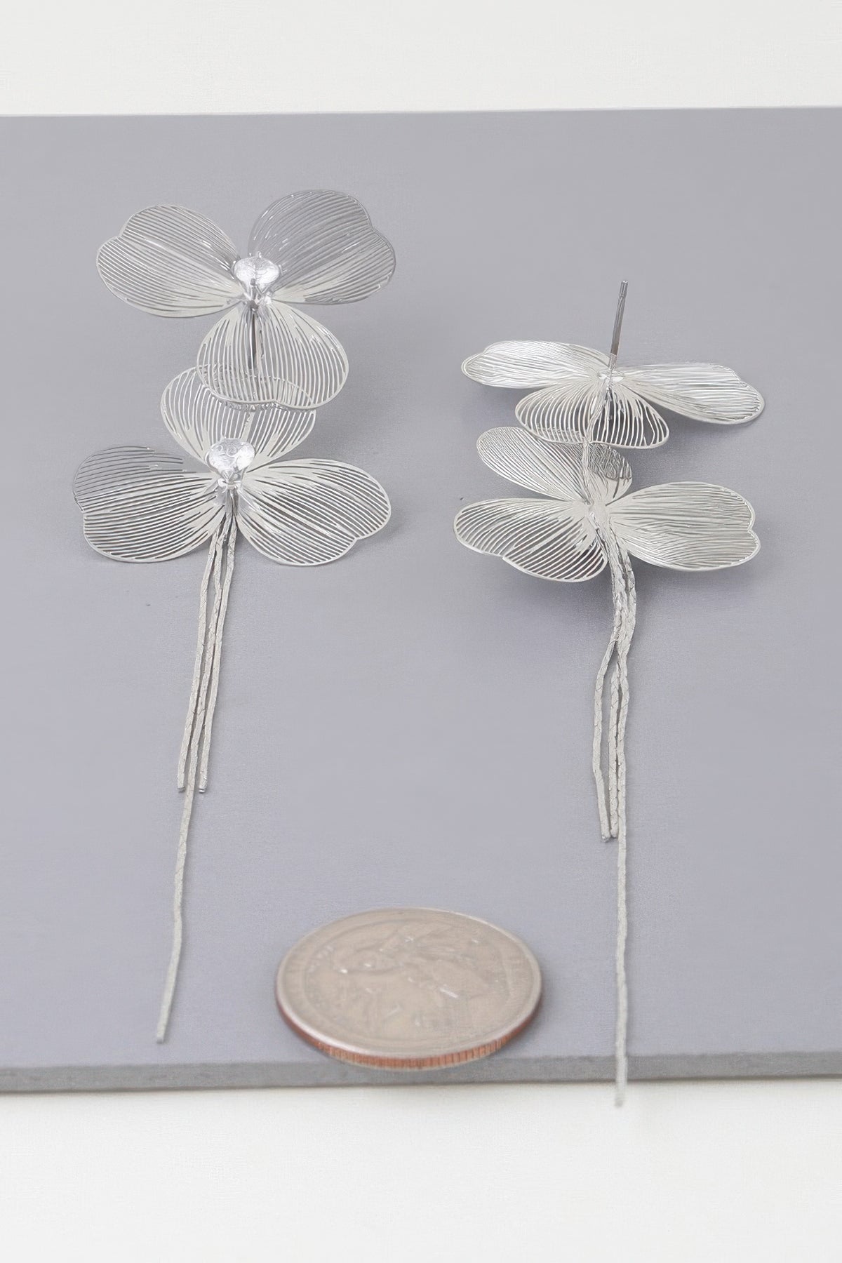 Double Jewel Flower Drop Earrings | Mixtshop LLC