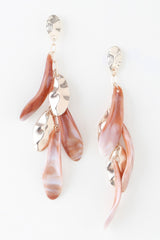 Shiny Marble Feather Drop Earrings | Mixtshop LLC