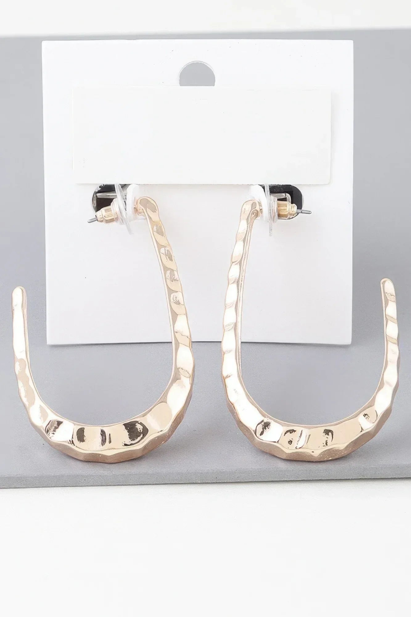 Hammered Open Oval Hoop Earrings | Mixtshop LLC