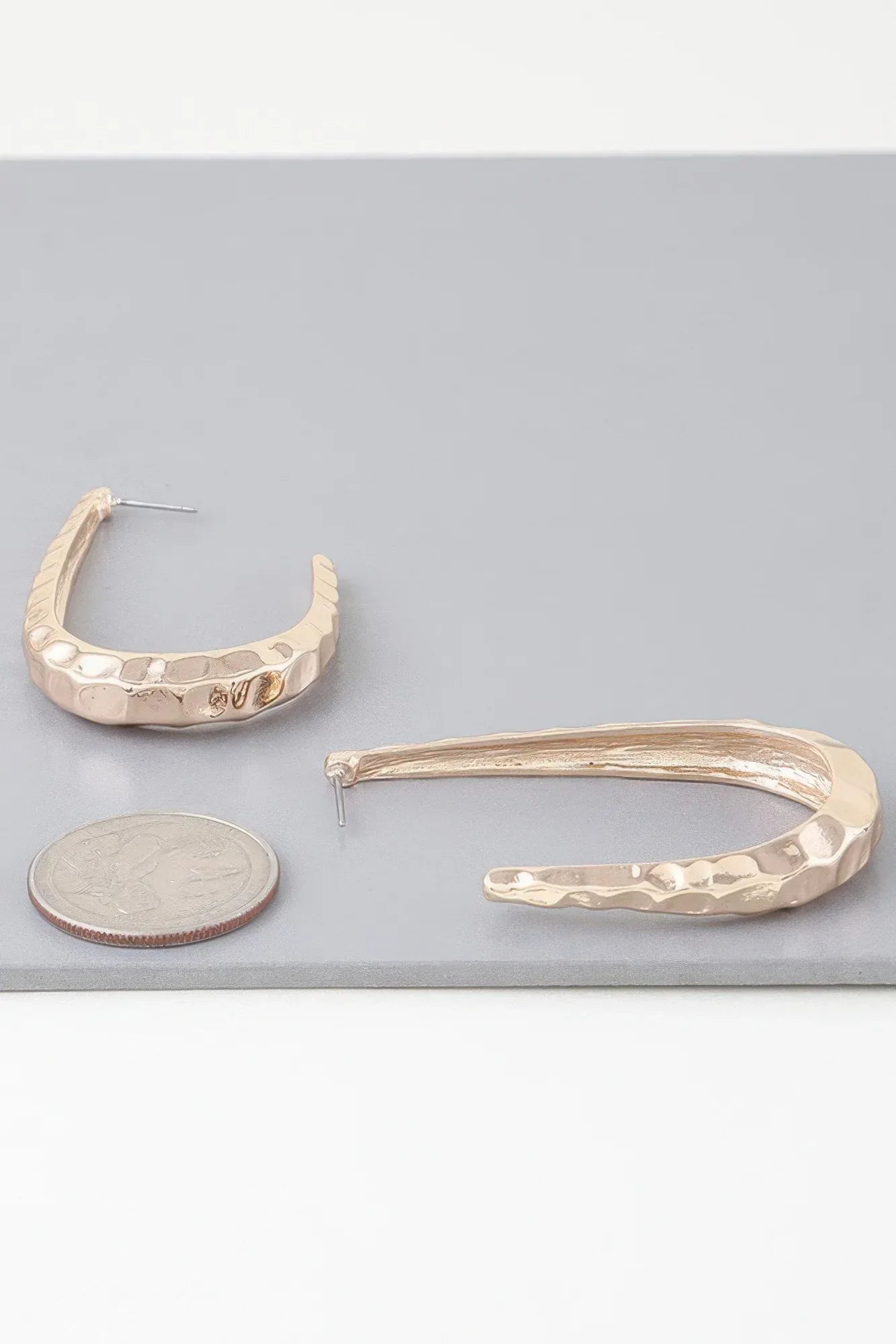 Hammered Open Oval Hoop Earrings | Mixtshop LLC