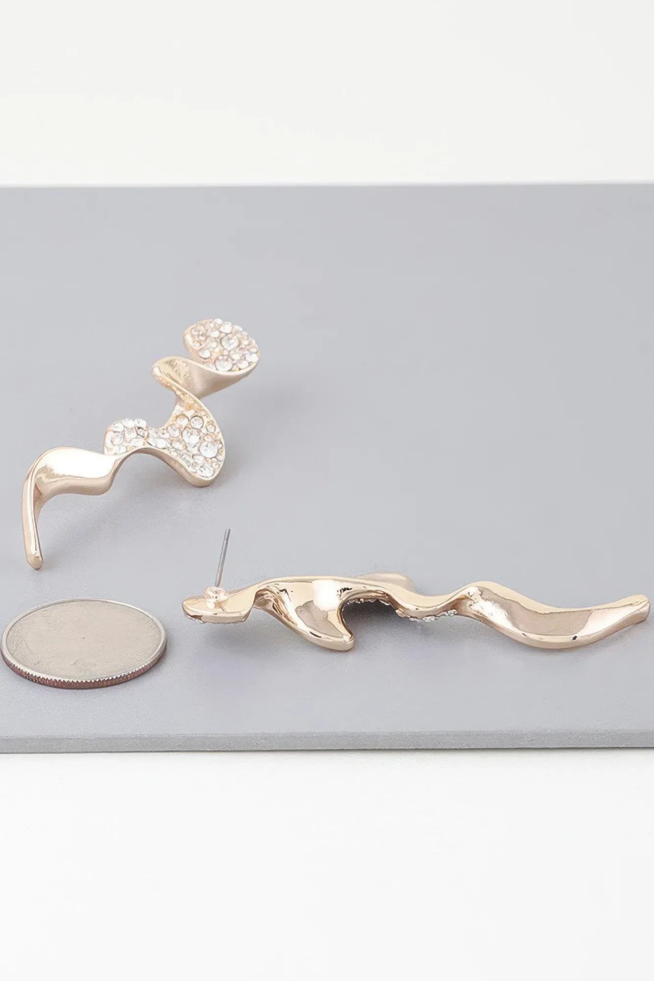Jeweled Wave Drop Earrings Secondary image
