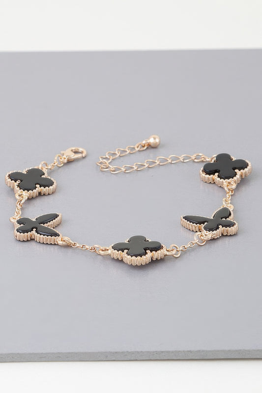 Multi Stone Clover Charm Bracelet | Mixtshop LLC