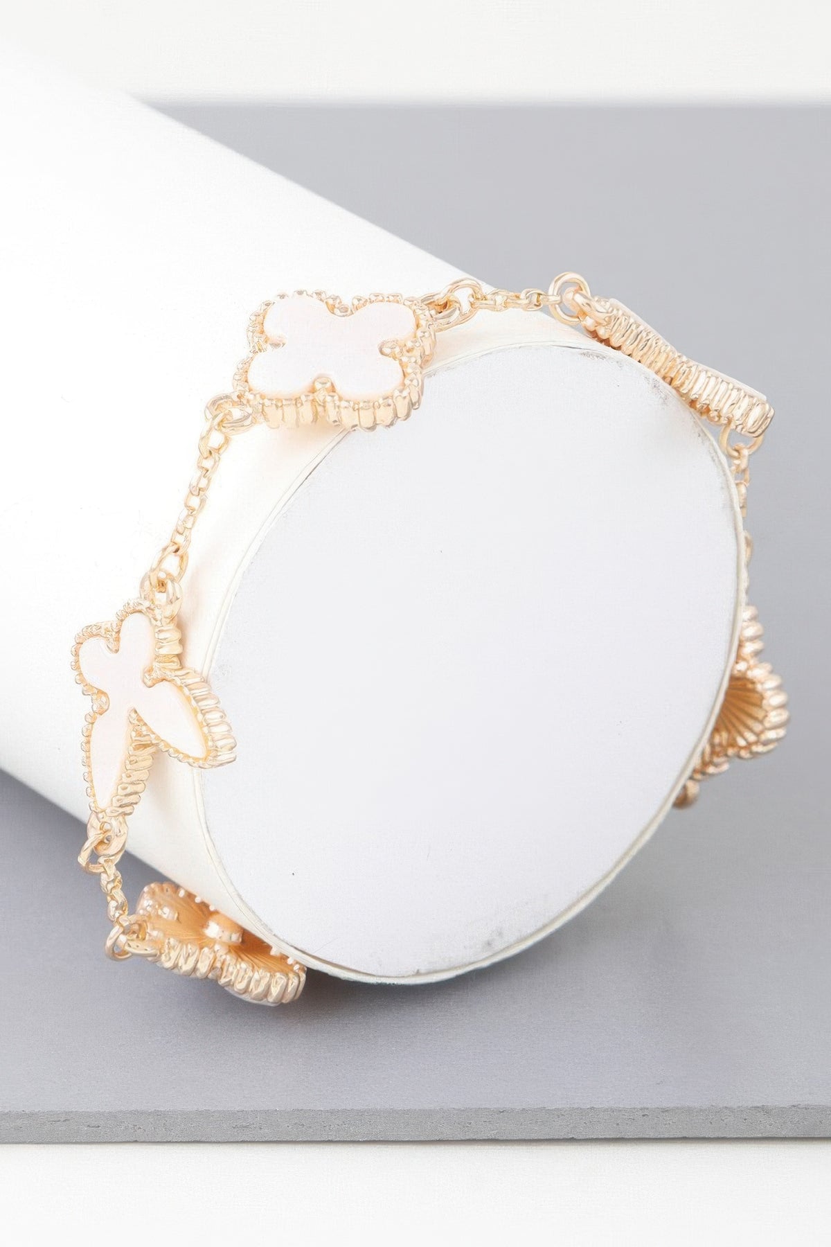 Multi Stone Clover Charm Bracelet | Mixtshop LLC