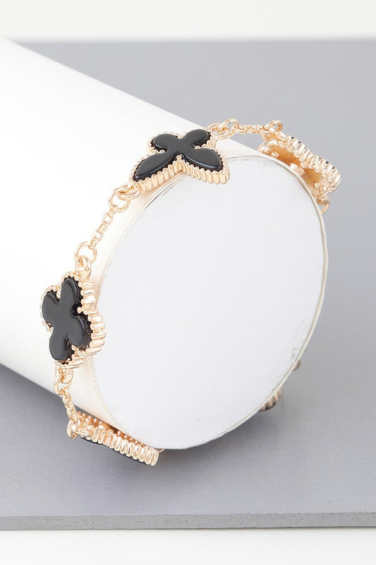 Multi Stone Clover Charm Bracelet | Mixtshop LLC