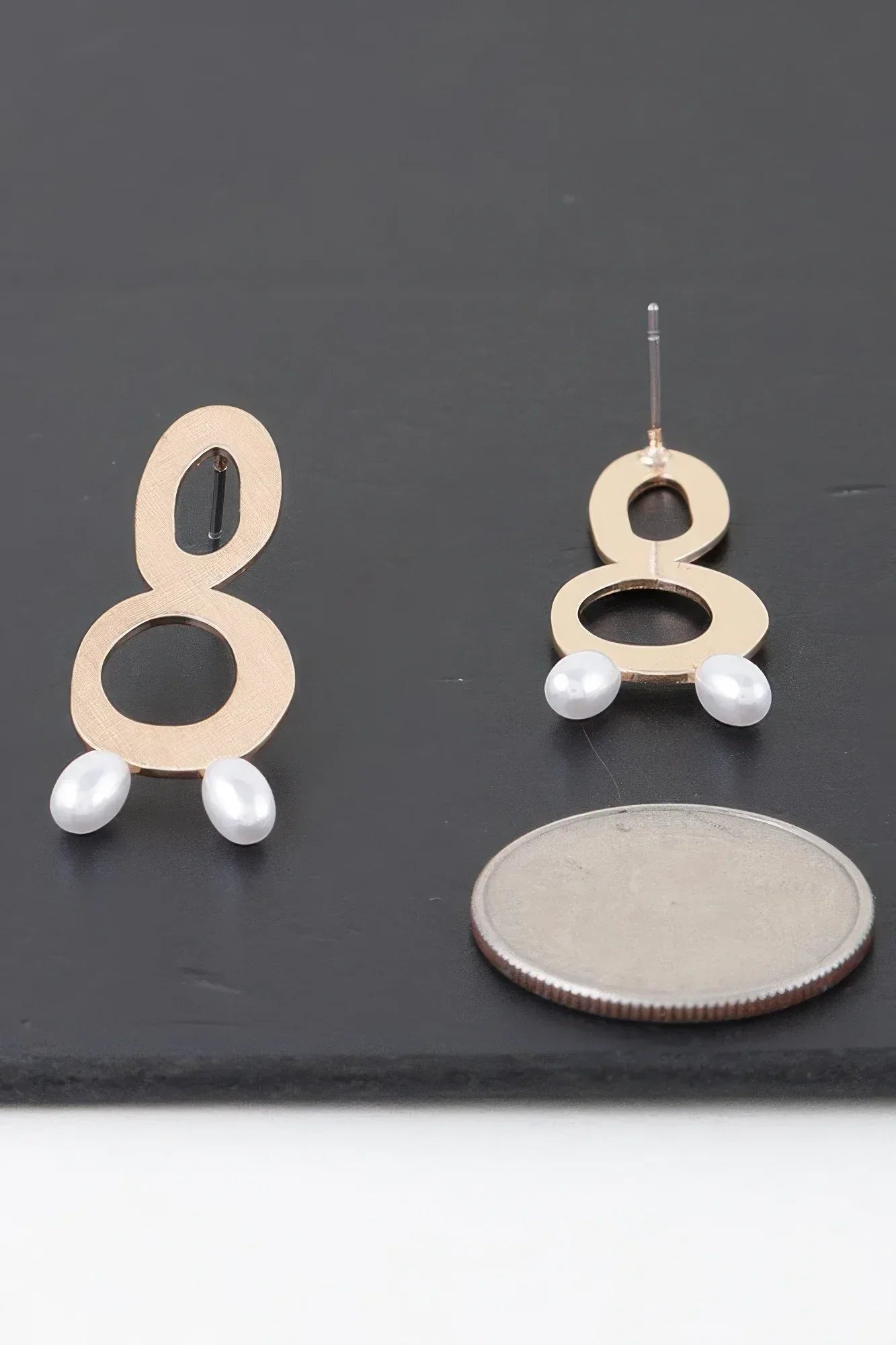 Open Abstract Pearl Drop Earrings | Mixtshop LLC