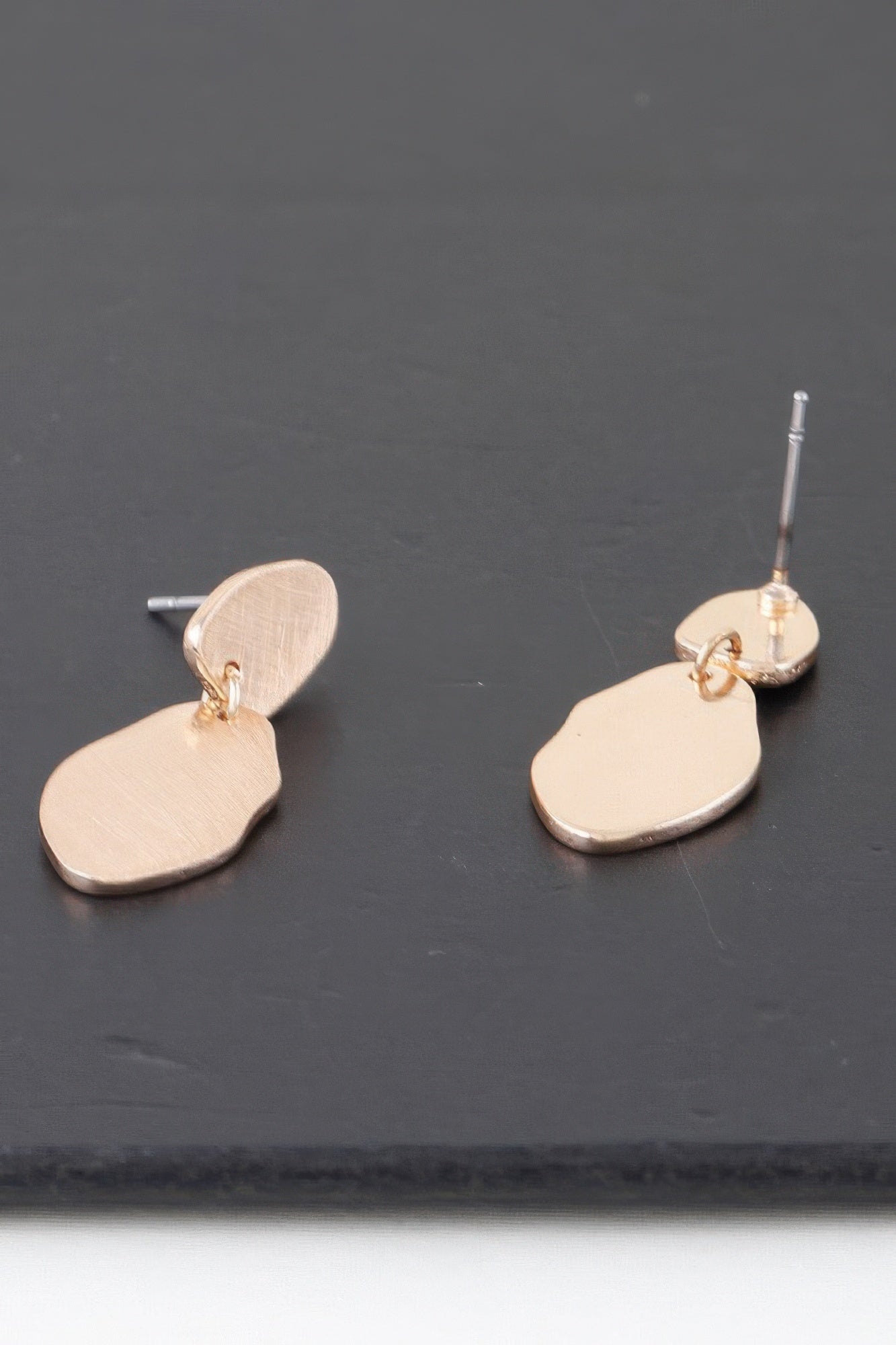 Abstract Double Engraved Drop Earrings Secondary image