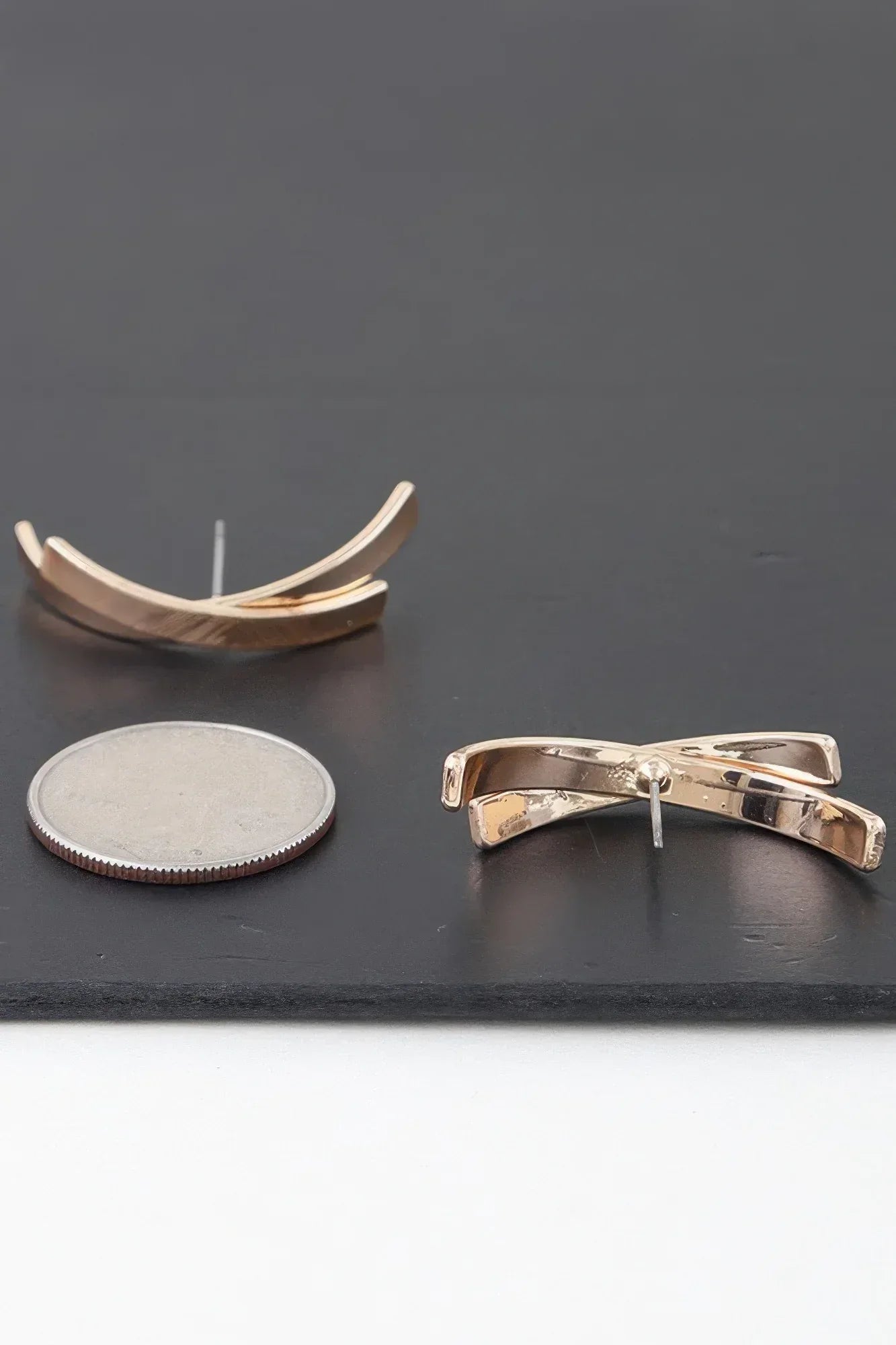 Modern Crossed Paths Earrings Secondary image