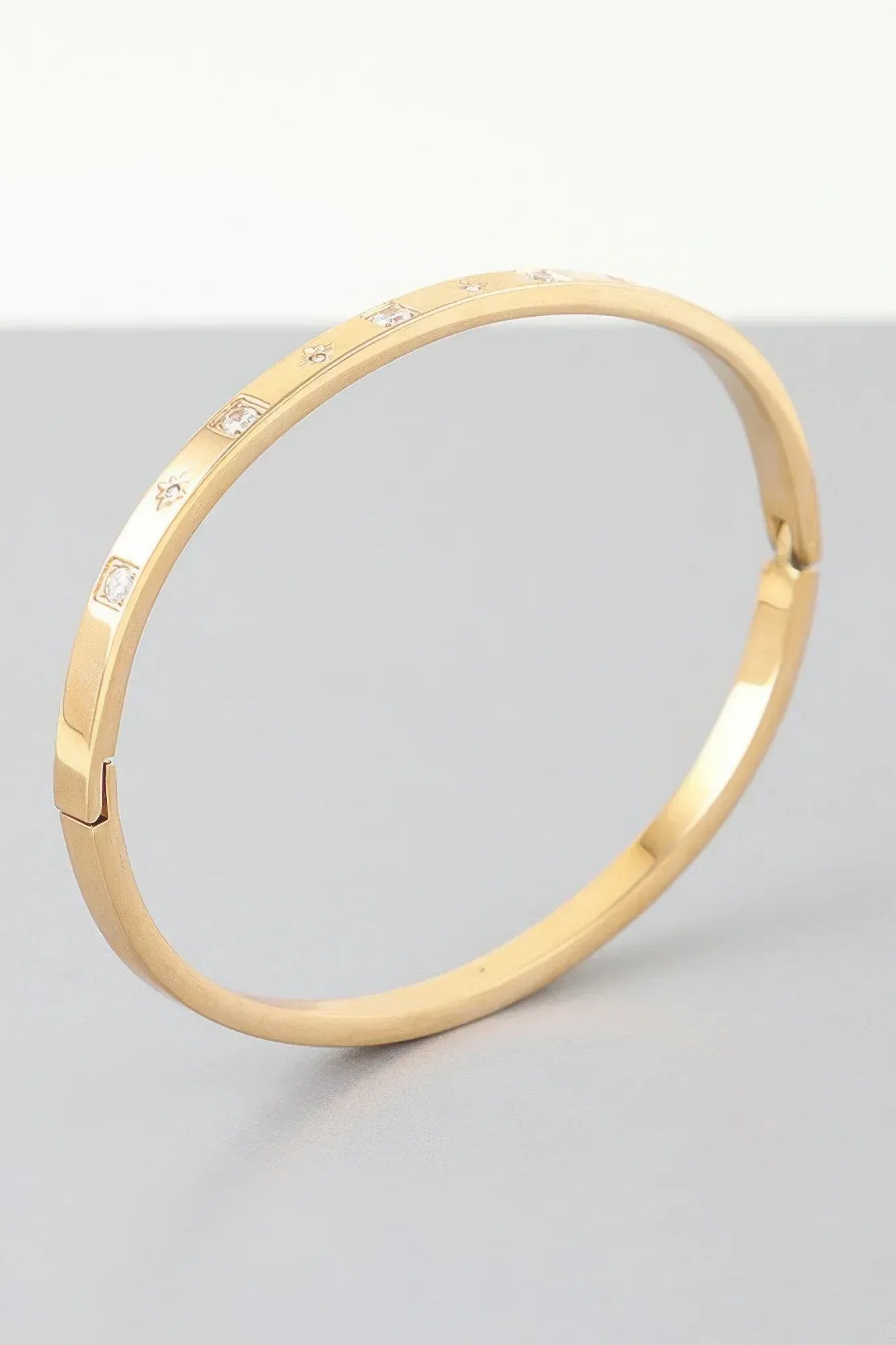 Cubic Star Embedded Cuff Bracelet | Mixtshop LLC Main image