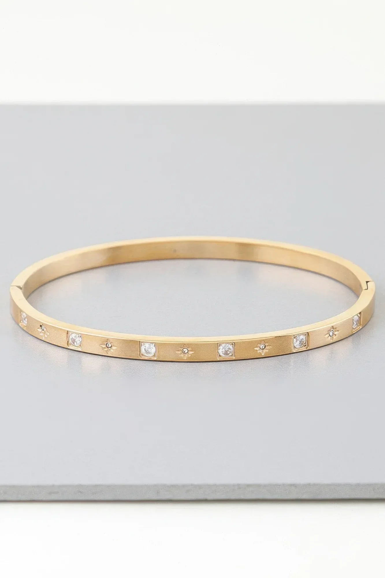 Cubic Star Embedded Cuff Bracelet Secondary image