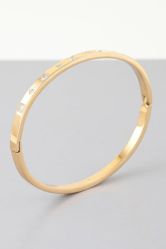Cubic Star Embedded Cuff Bracelet | Mixtshop LLC
