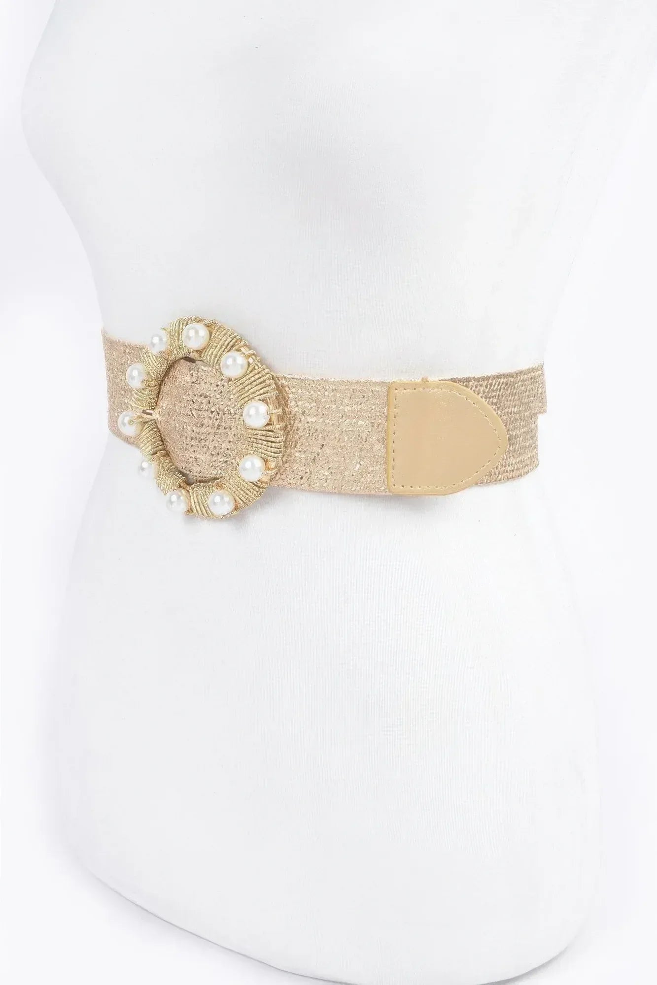 Metallic Stretch Belt W/pearl Metal Bucklt Secondary image