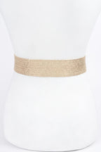 Metallic Stretch Belt W/pearl Metal Bucklt | Mixtshop LLC
