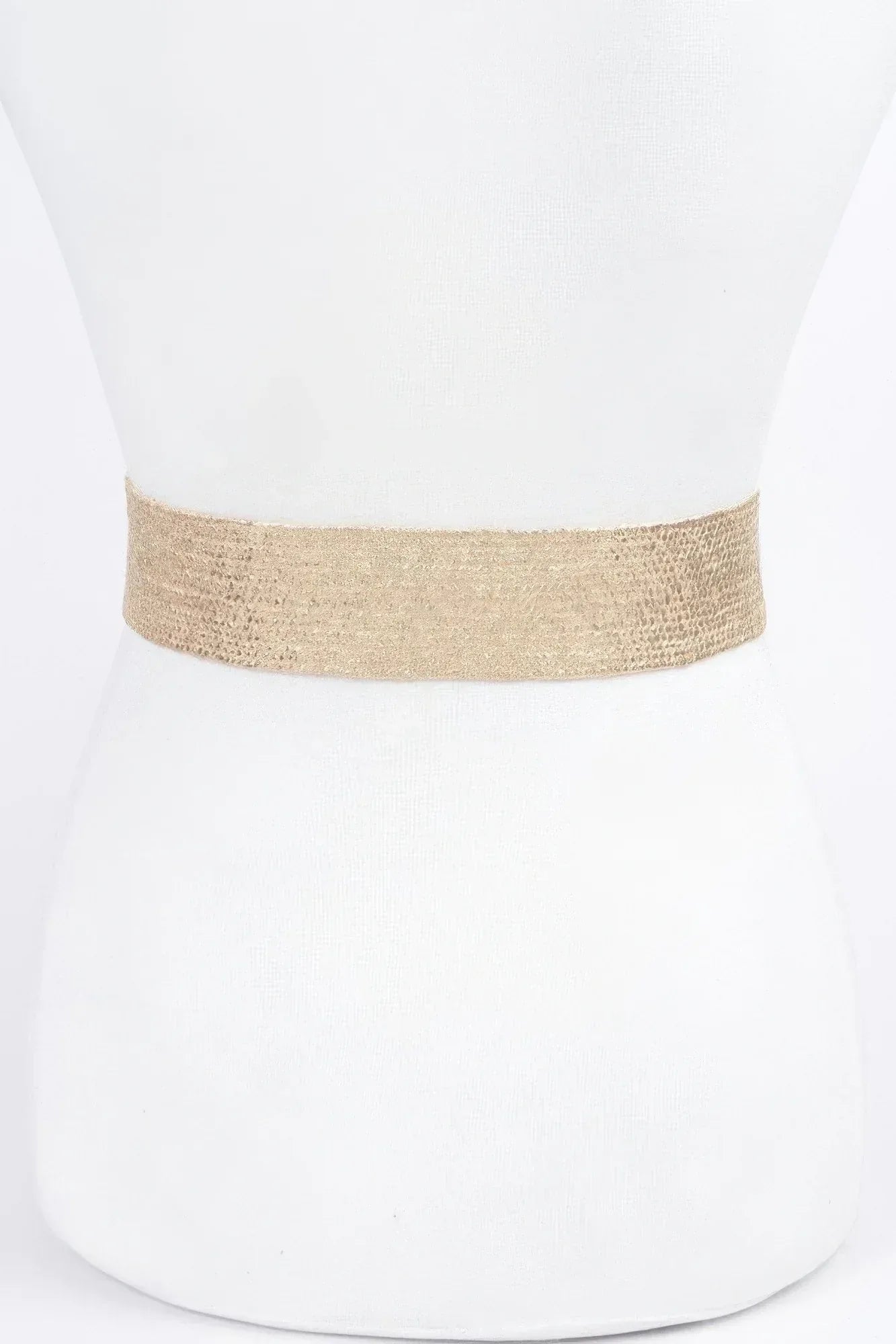 Metallic Stretch Belt W/pearl Metal Bucklt | Mixtshop LLC