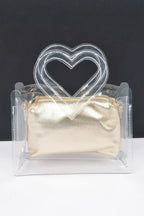 Transparent Heart Shape Handle Clutch W/pouch | Mixtshop LLC