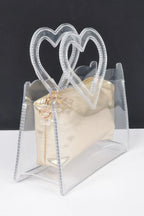 Transparent Heart Shape Handle Clutch W/pouch | Mixtshop LLC