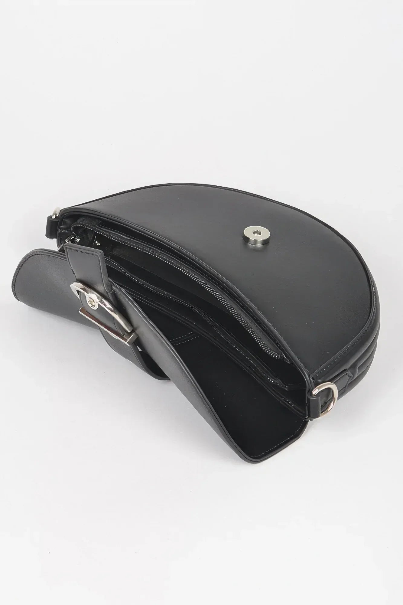 Faux Leather Buckle Shoulder Bag | Mixtshop LLC