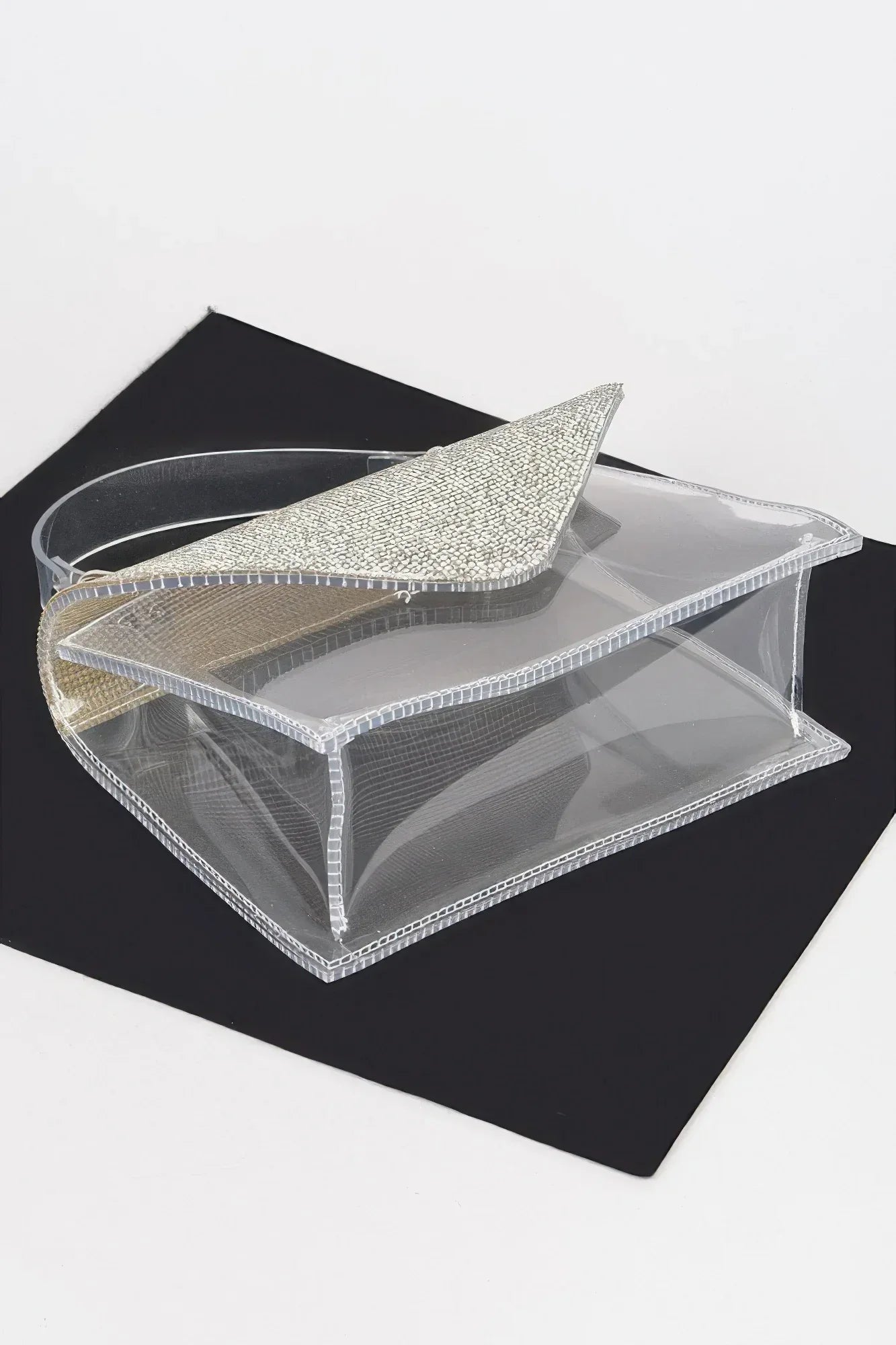 Transparent Rhinestone Top Handle Flap Bag | Mixtshop LLC