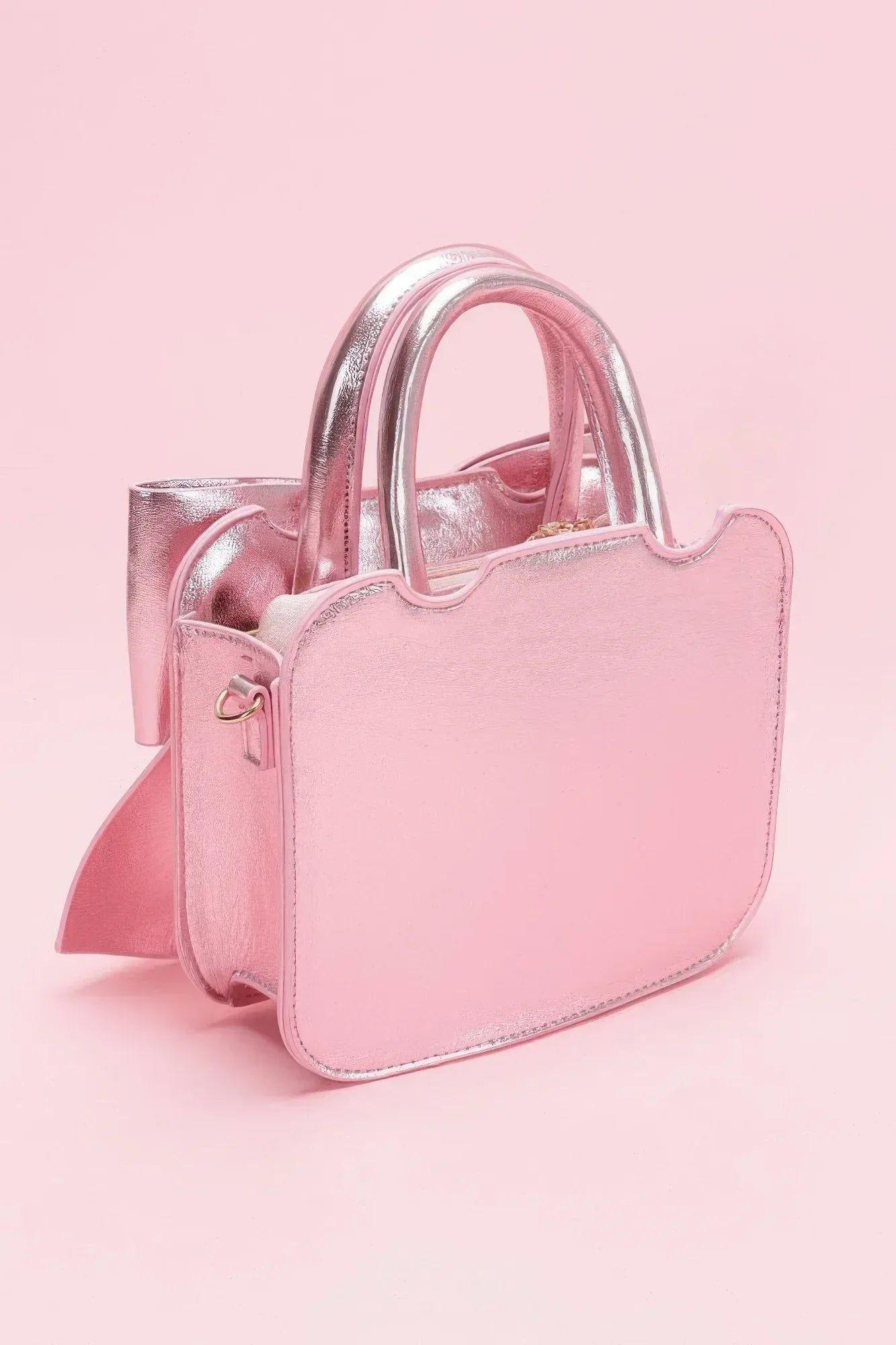Metallic Bow Front Top Handle Clutch | Mixtshop LLC