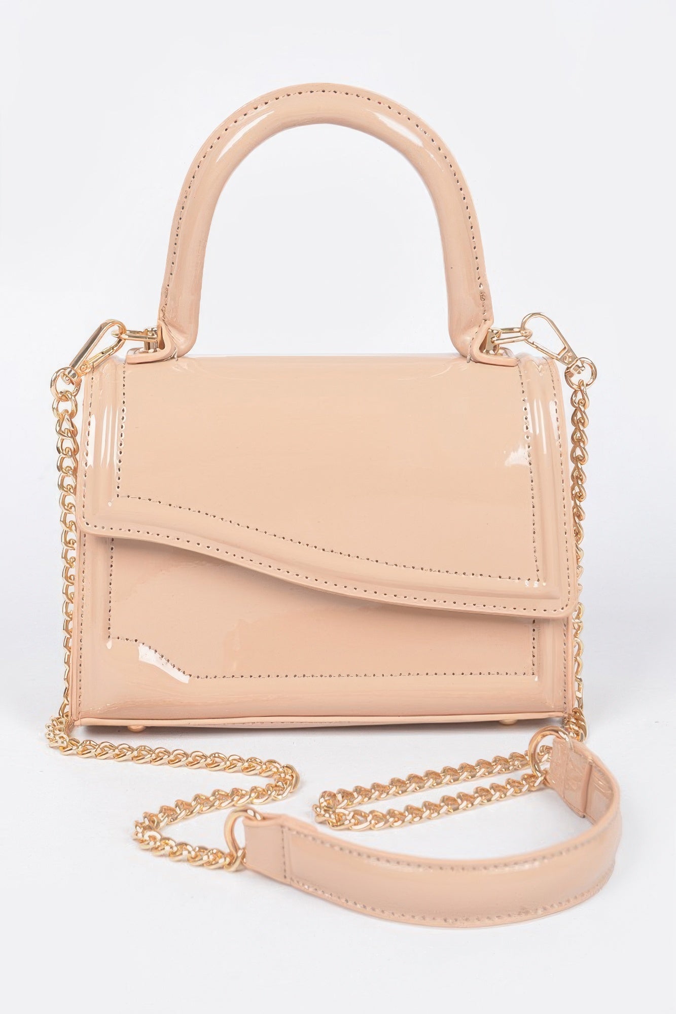 Enamel Faux Leather Top Handle Bag | Mixtshop LLC