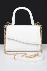 Enamel Faux Leather Top Handle Bag | Mixtshop LLC