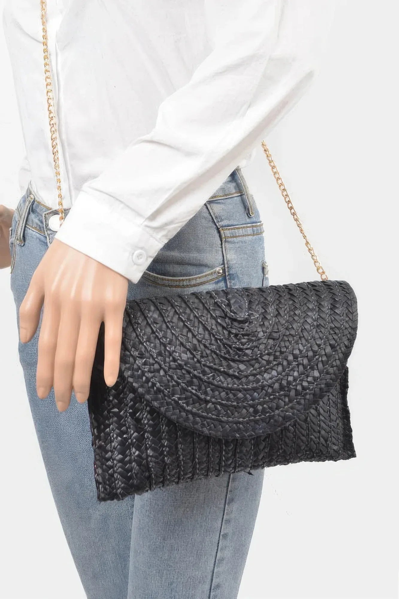 Straw Pom Pom Flap Bag Secondary image