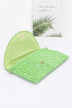 Straw Pom Pom Flap Bag | Mixtshop LLC